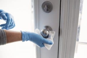 cleaning door knobs during a move